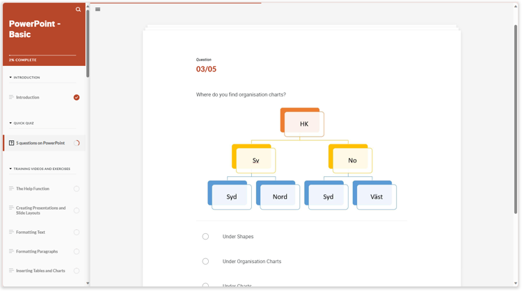 Screenshot from the course PowerPoint basic