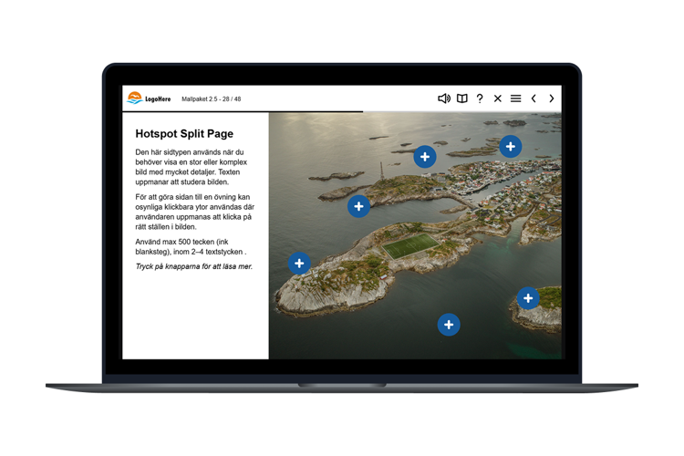 Dator som visar Lectora Desktop