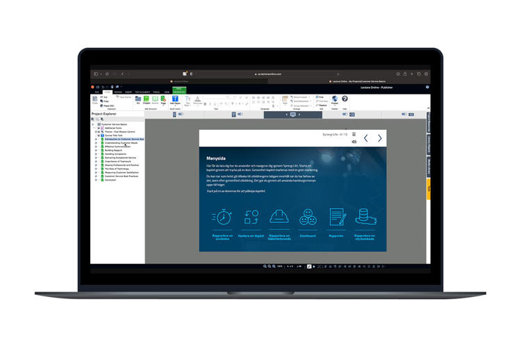 Dator som visar Lectora Desktop