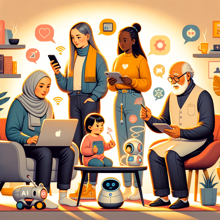 AI-genererad illustration: Svenskarna och internet 2024