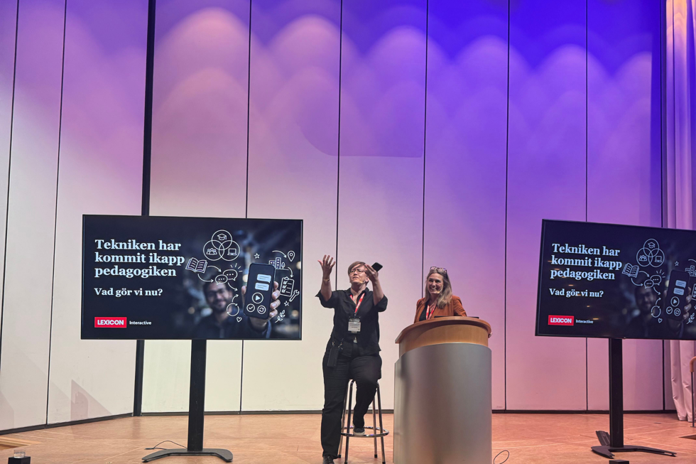 Sara Nyström och Malin Wrangel från Lexicon Interactive talar om "Tekniken har kommit ifatt pedagogiken. Vad gör vi nu?" på Learning Conference 2026
