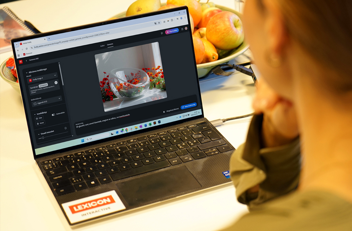 dator som visar en AI genererad bild